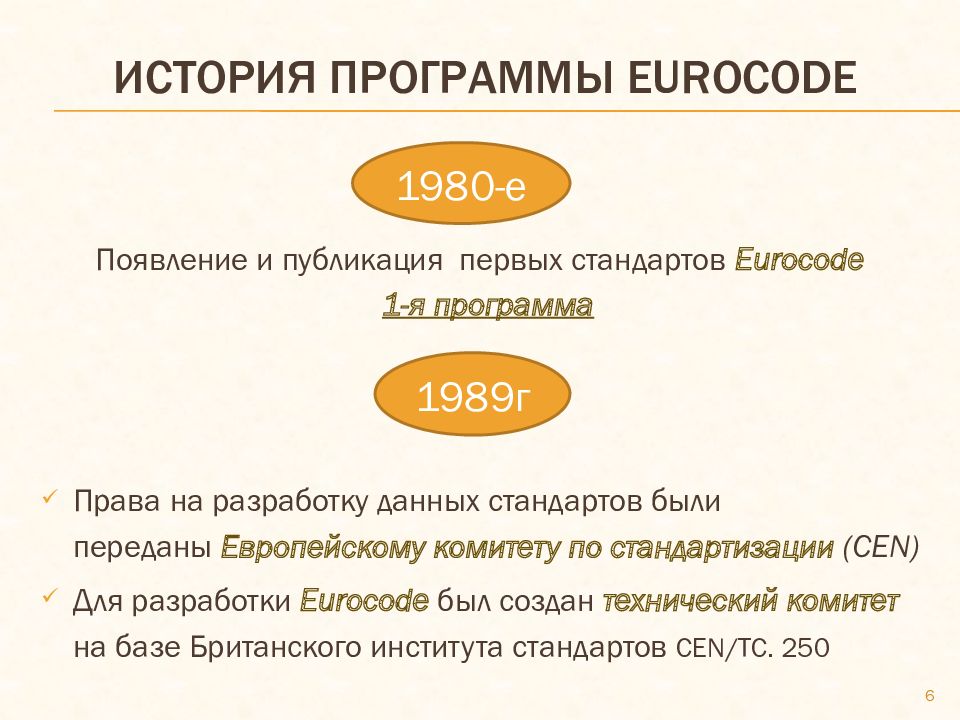 История программы eurocode