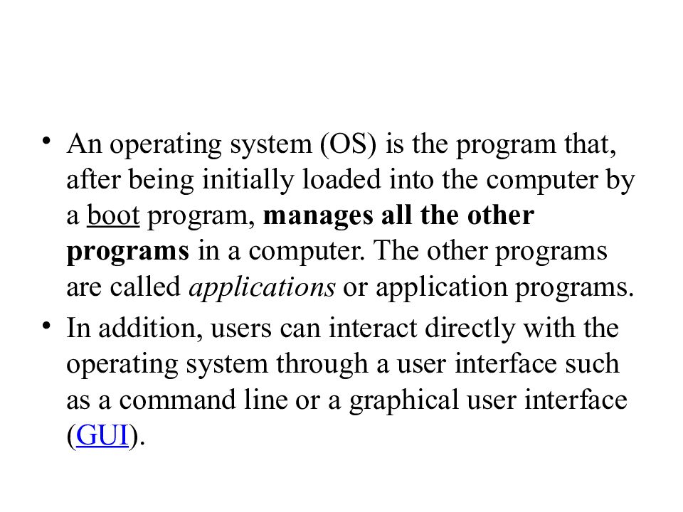 Operating System. Types.