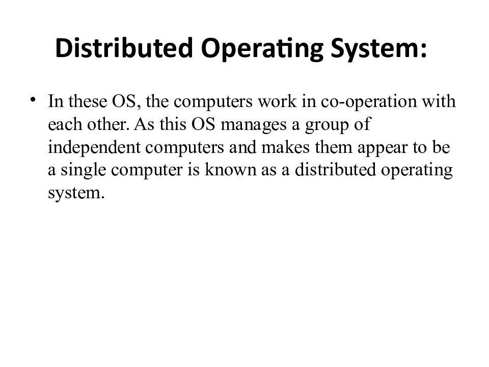 Distributed Operating System: