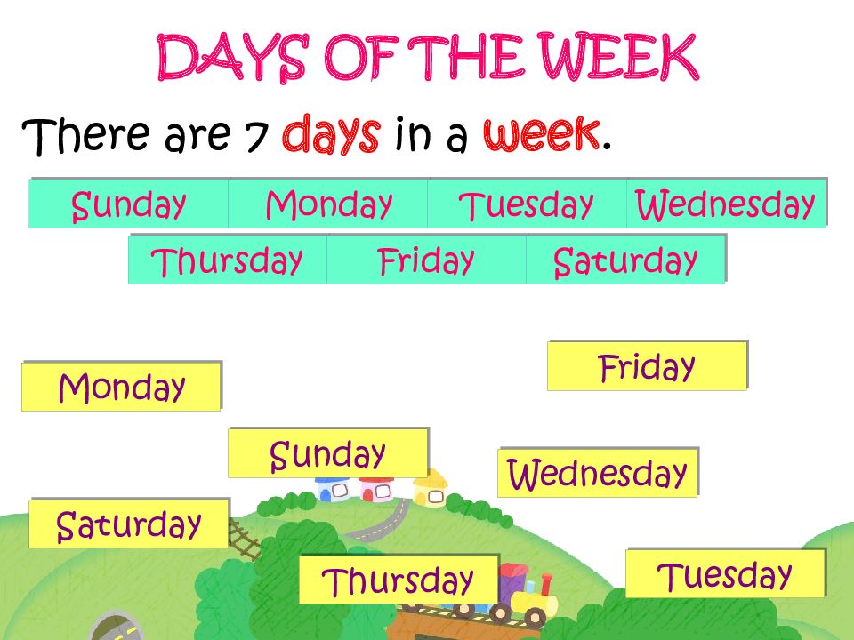 Презентация на тему: DAYS OF THE WEEK. 