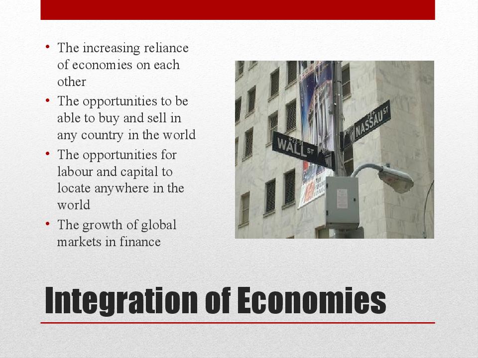 Integration of Economies